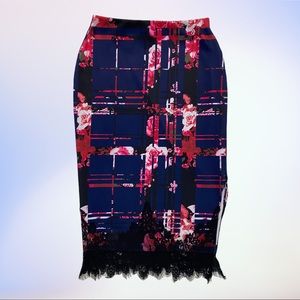 Bisou bisou pencil skirt floral XS- Medium